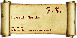Flesch Nándor névjegykártya